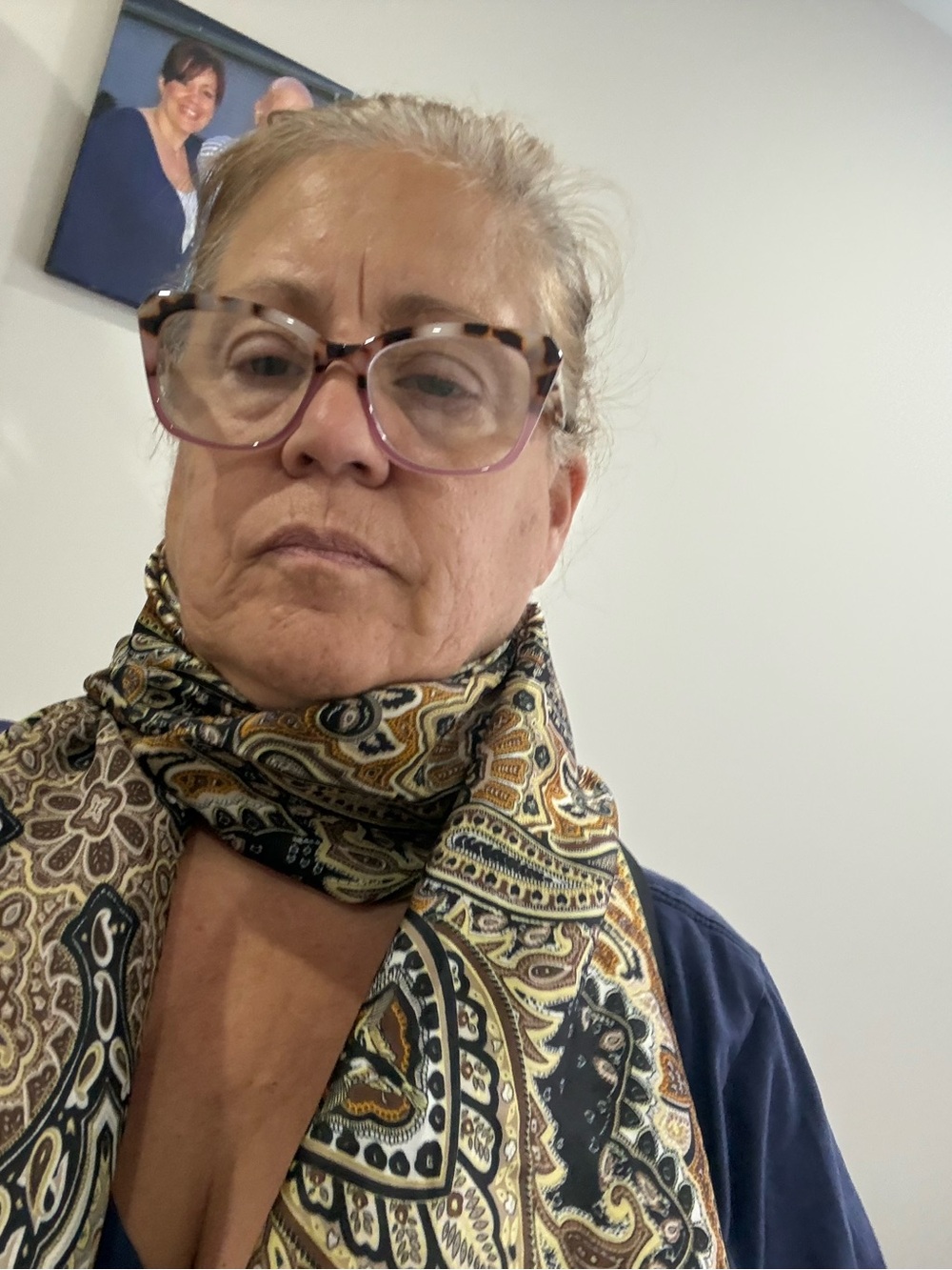 Paisley Satin Scarf in Black & Gold Tones. NEW in bag